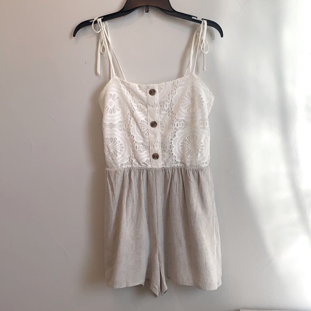 Speechless White And Tan Romper women NWT